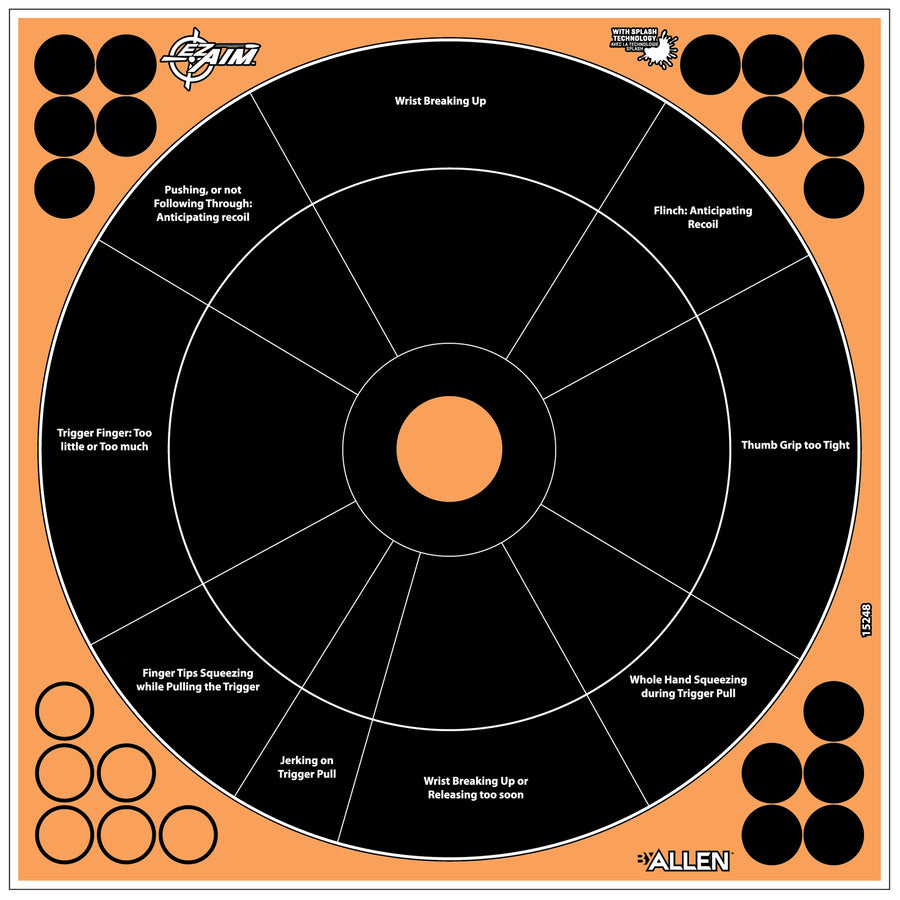 Allen Company EZ Aim Adhesive 12x12 Bullseye Targets - 5 Pack