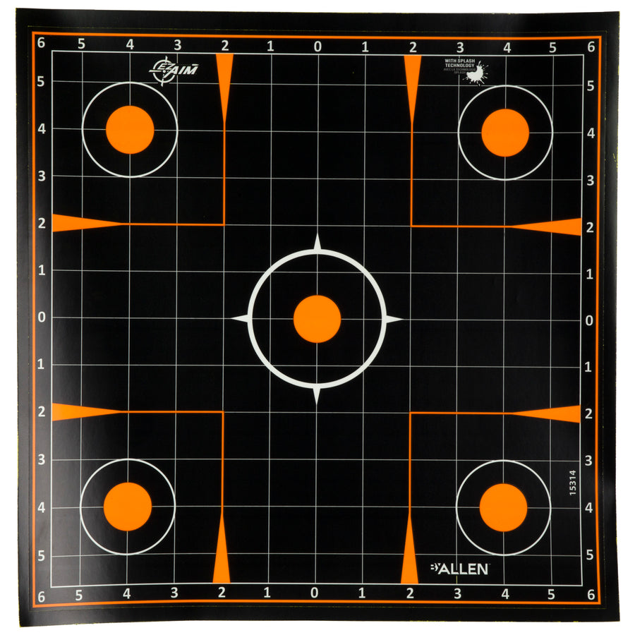 Allen Company EZ Aim Splash Paper Shooting Targets – 12x12 Inches, Pack of 10