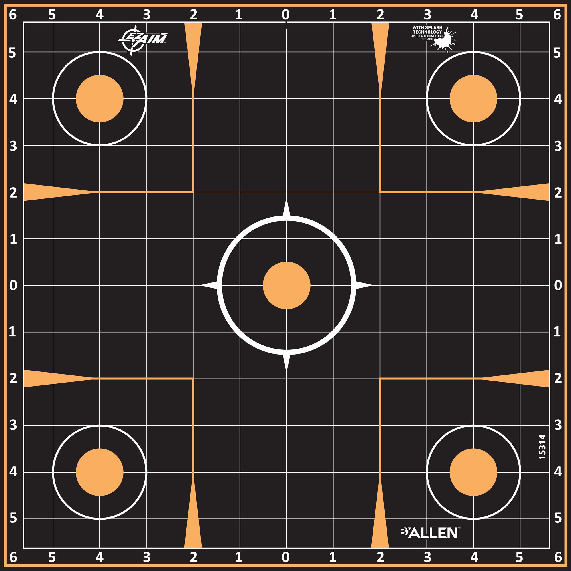 Allen Company EZ Aim Splash Paper Shooting Targets, 12 x 12 inches, Pack of 5