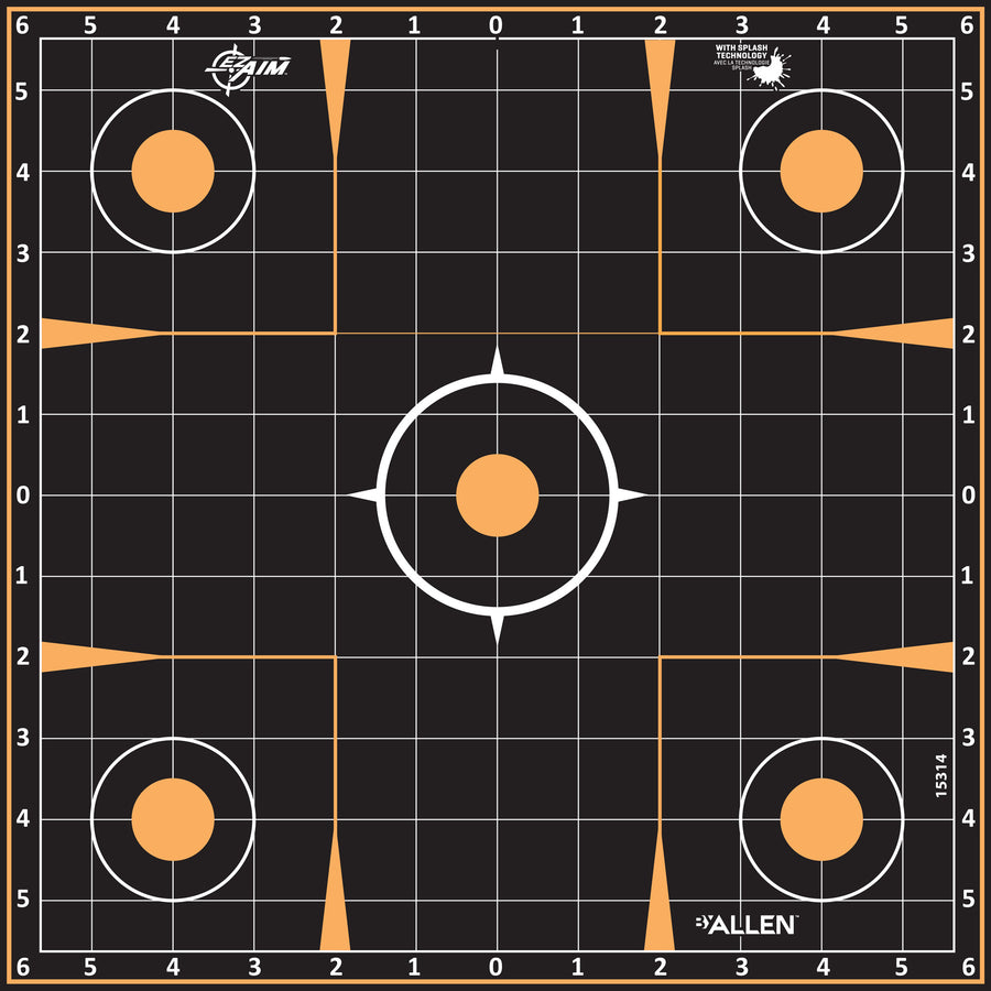 Allen Company EZ Aim Splash Paper Shooting Targets, 12 x 12 inches, Pack of 5