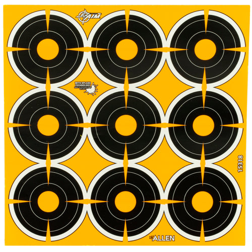 Allen Company EZ Aim Adhesive Splash Reactive Paper Shooting Targets - 2 Inch, 12 Sheets