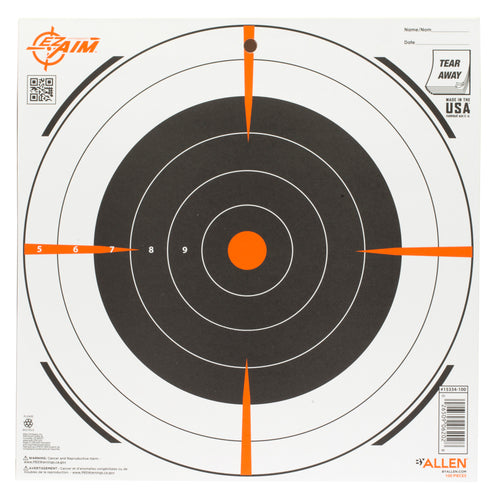 Allen Company EZ Aim Bullseye Adhesive Targets - 12x12 Inches, Pack of 100