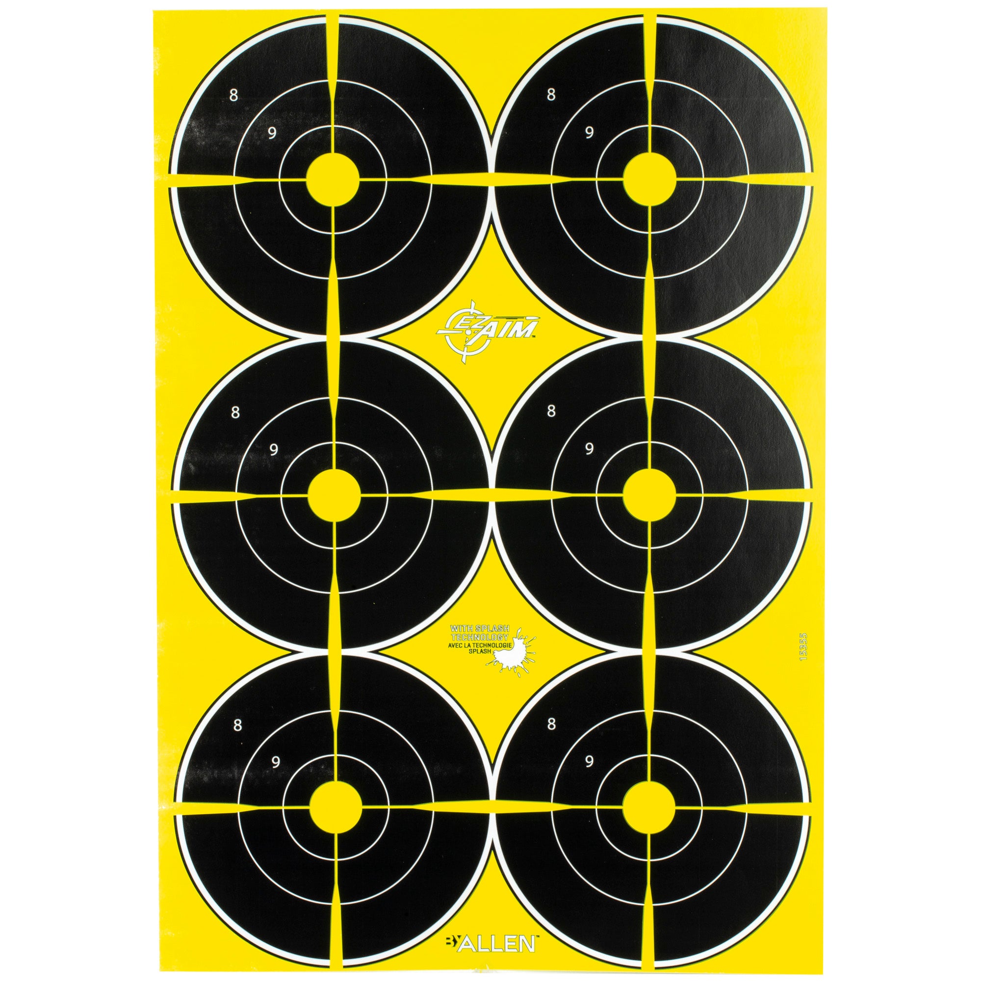 Allen Company EZ Aim Non-Adhesive Paper Splash Shooting Targets, 12x18 Inches, 8 Pack