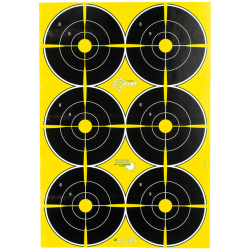Allen Company EZ Aim Non-Adhesive Paper Splash Shooting Targets, 12x18 Inches, 8 Pack