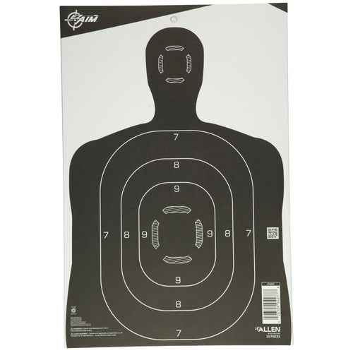 Allen Company EZ Aim Silhouette Paper Targets 12x18 Inches, Pack of 25