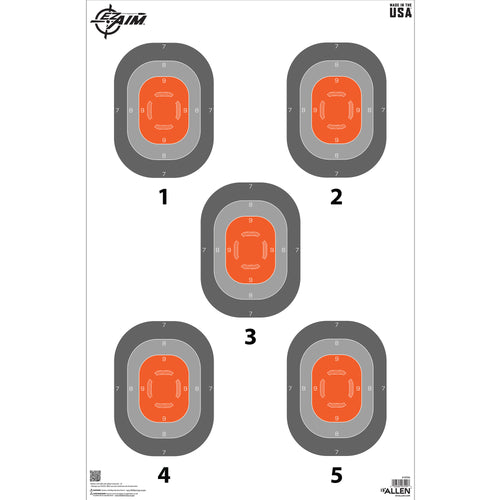 Allen Company EZ Aim 5-Spot Paper Target, 23 x 35 Inches, Pack of 50