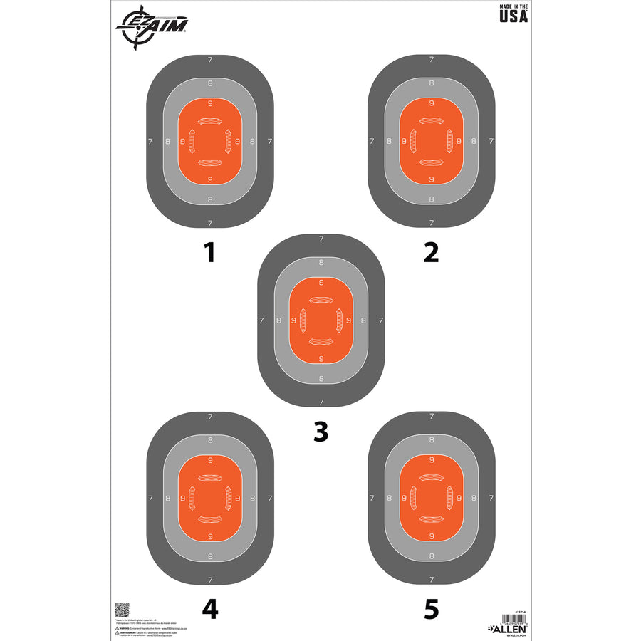 Allen Company EZ Aim 5-Spot Paper Target, 23 x 35 Inches, Pack of 50