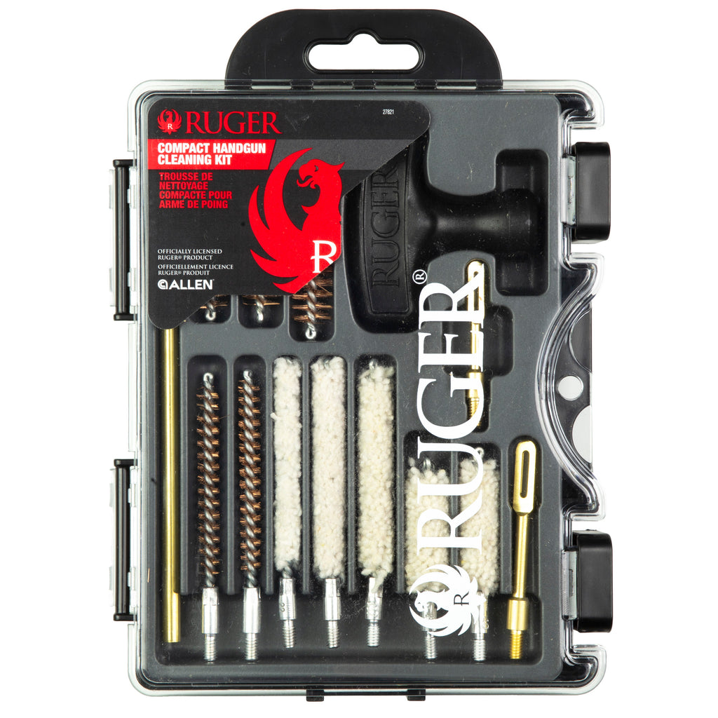 Allen Company Ruger Compact Handgun Cleaning Kit – 15-Piece Gun Cleaning Set with Sturdy Toolbox