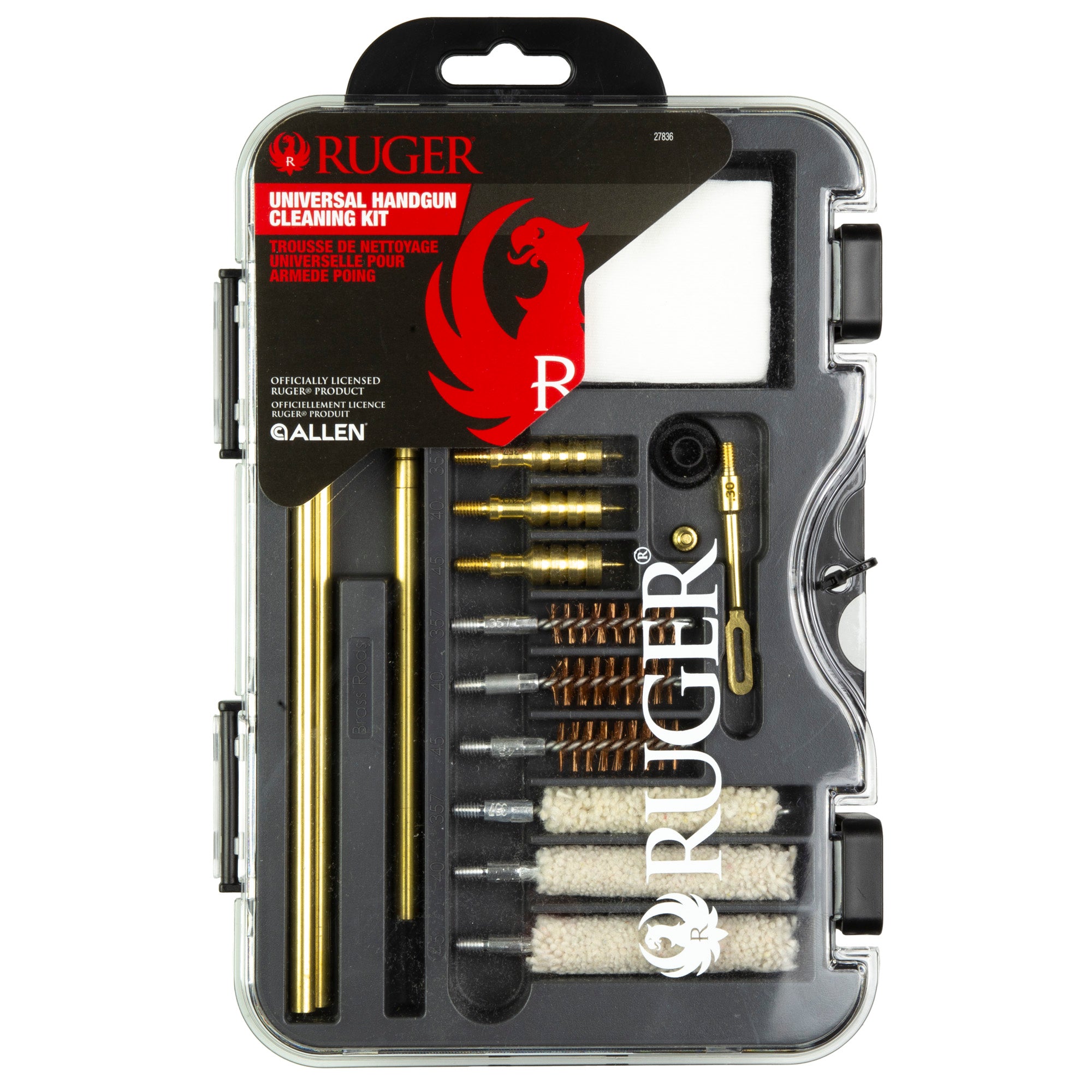 Allen Company Ruger Universal Handgun Cleaning Kit - 18 Piece Toolbox Set for Multiple Calibers