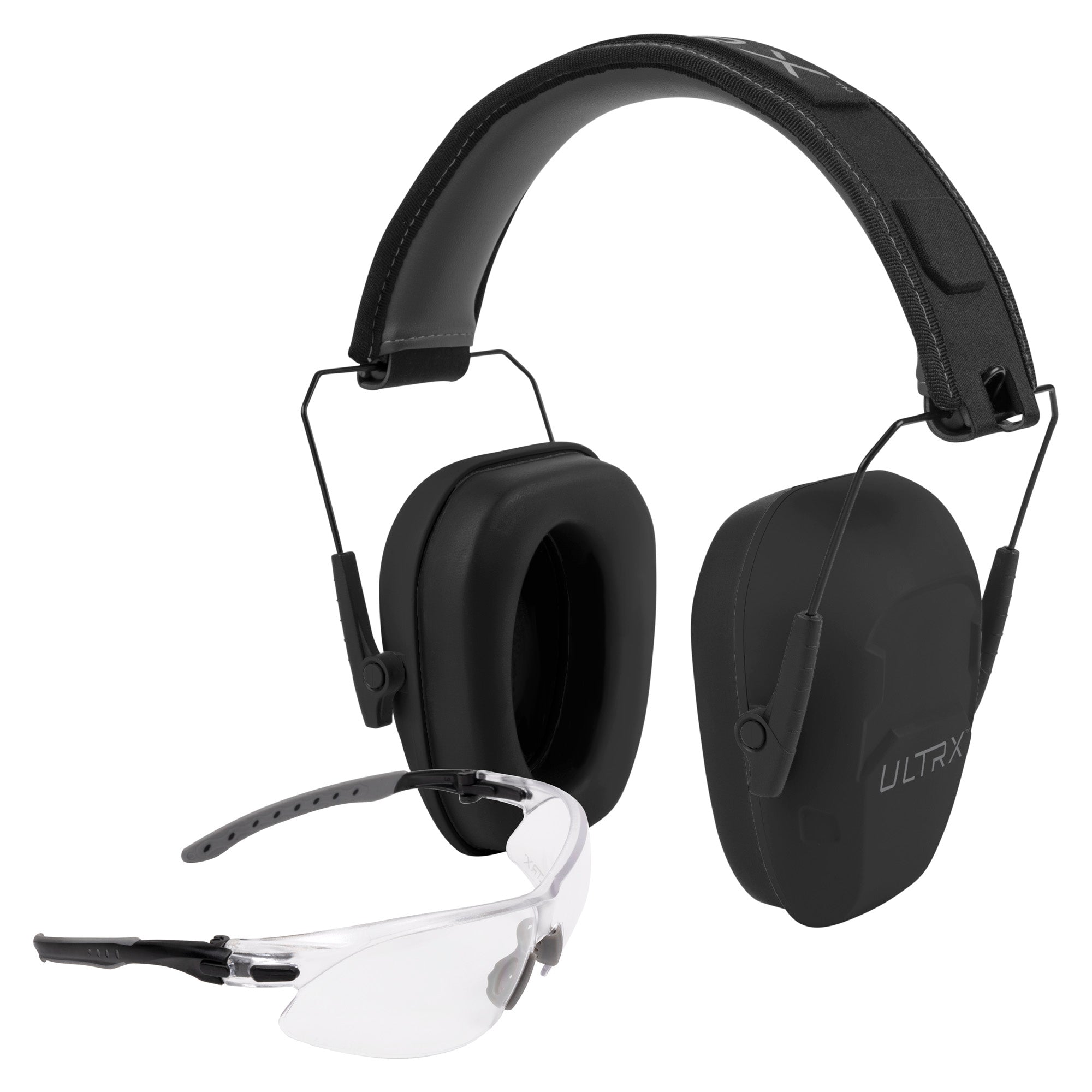 Allen Company ULTRX Shield Combo Earmuffs in Gray with Clear Lens