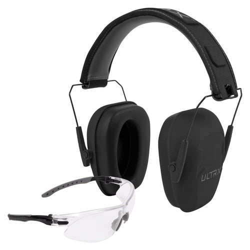 Allen Company ULTRX Shield Combo Earmuffs in Gray with Clear Lens