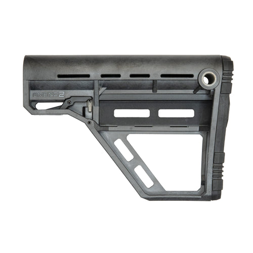 Amend2 AMSBase Carbine Stock Mil-Spec Gray - Modular Rifle Stock with Customizable Accessories