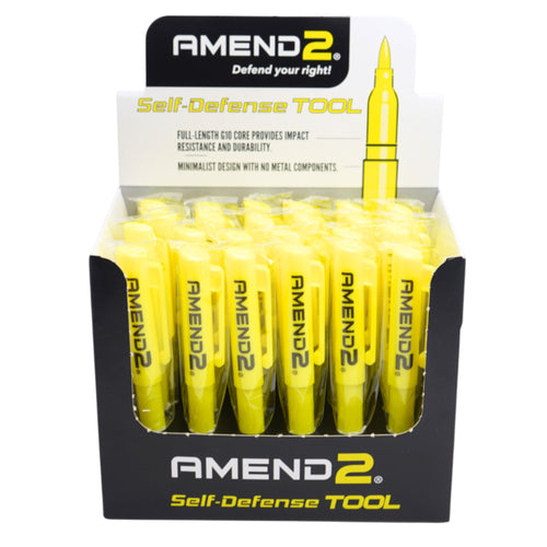 Amend2 Reinforced G10 Yellow Self-Defense Pen - Durable and Concealed Protection Tool