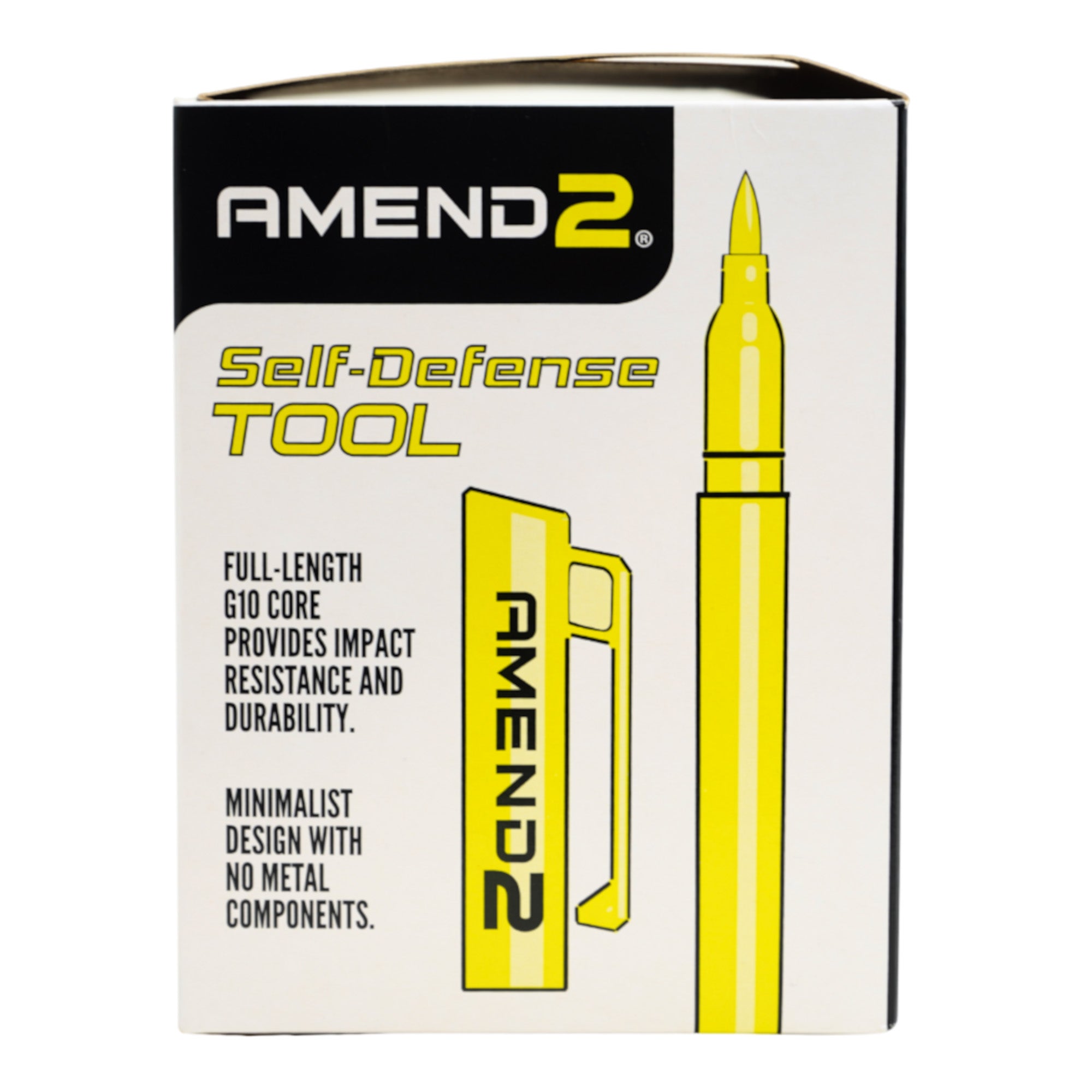 Amend2 Reinforced G10 Yellow Self-Defense Pen - Durable and Concealed Protection Tool