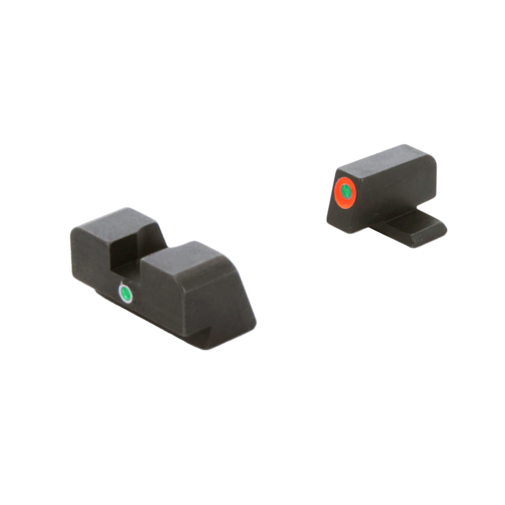 AmeriGlo I-Dot Night Sights for Pistols - Green and Orange Dot Over Dot Configuration