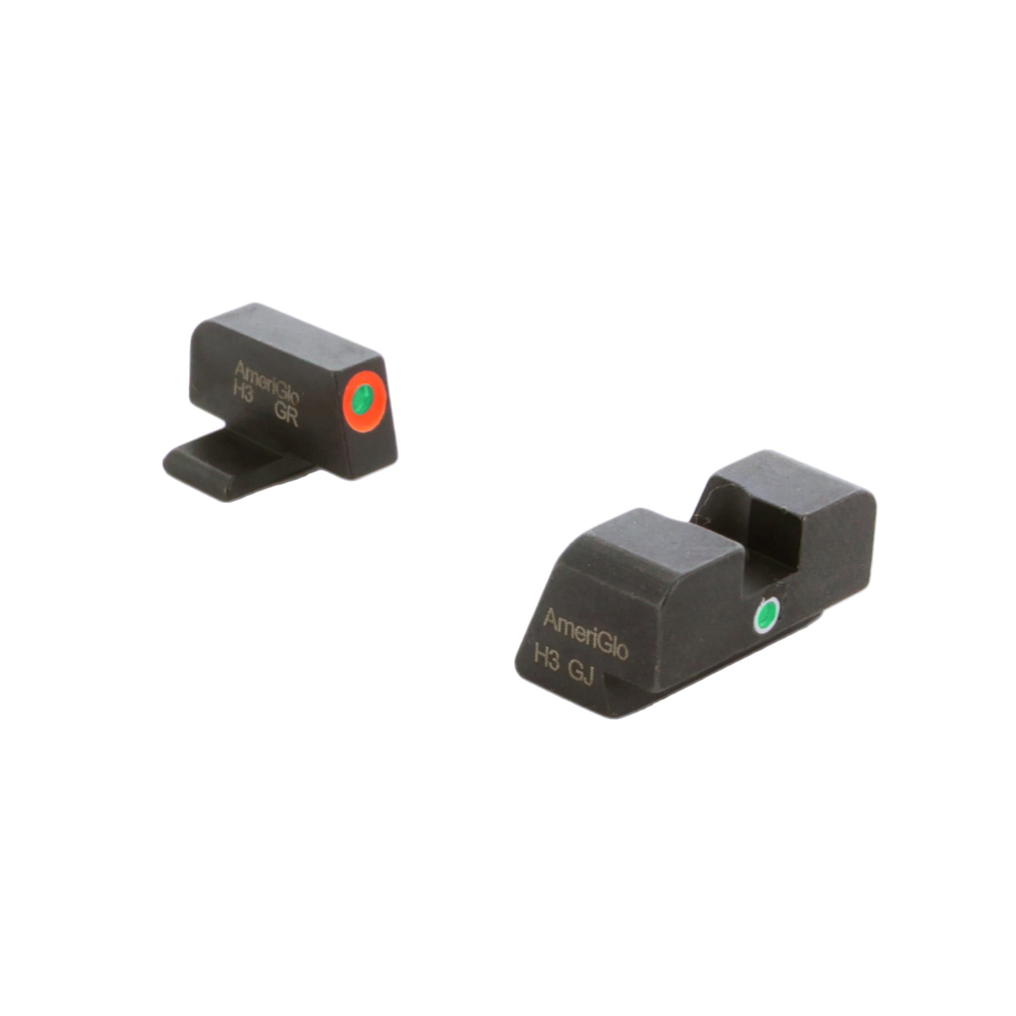 AmeriGlo I-Dot Night Sights for Pistols - Green and Orange Dot Over Dot Configuration
