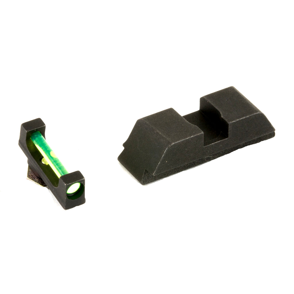 AmeriGlo GFT-114 Glock Fiber Optic Front and Flat Black Steel Rear Sight Set