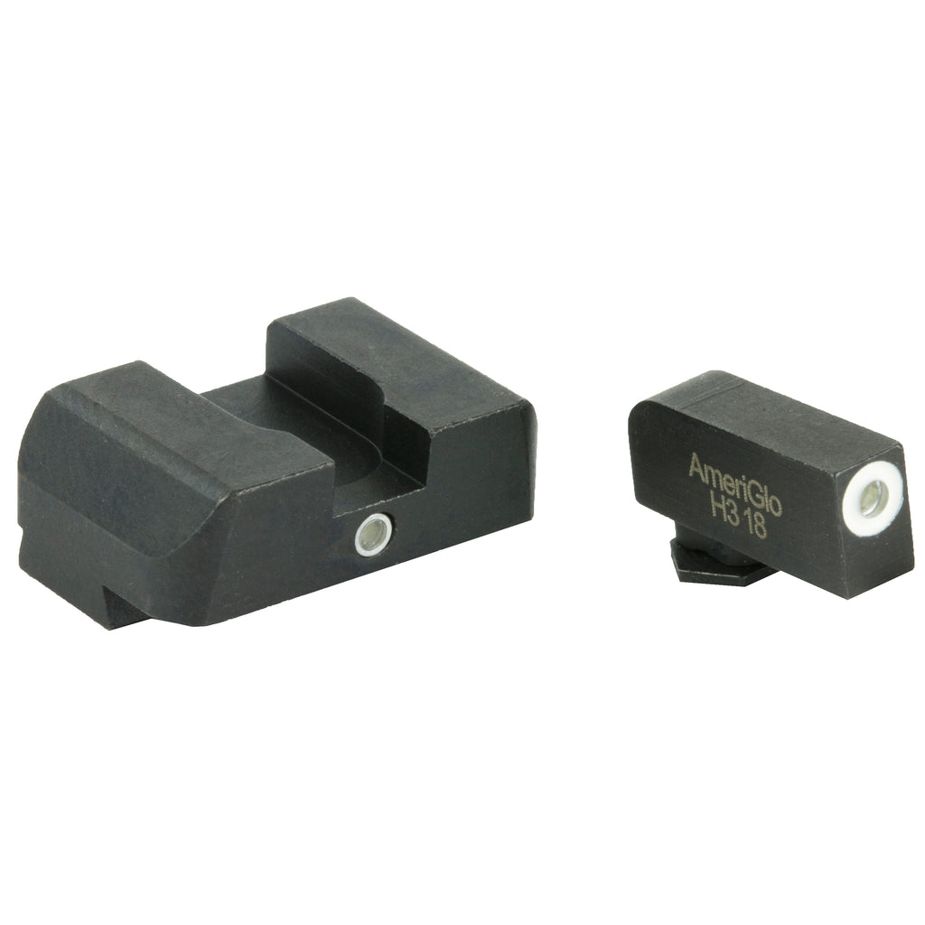 AmeriGlo I-Dot Tritium Night Sights for Glock Handguns – Green with White Outline, Model GL-102