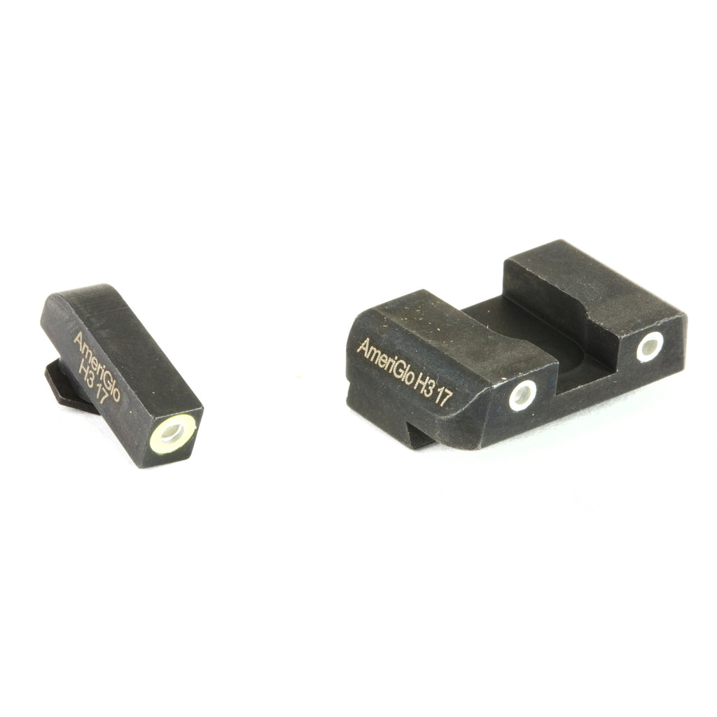 AmeriGlo Pro-Glo Green Tritium Front and Rear Sight Set for Glock 17/19