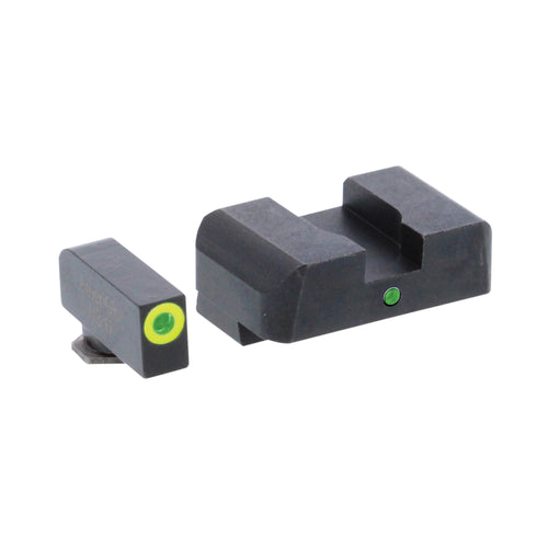 Ameriglo Pro I-Dot 2 Dot Sights, Fits Glock Gen 1-4 9MM/40S&with 380ACP And Gen 5 10MM/45ACP, Green/Green, Front