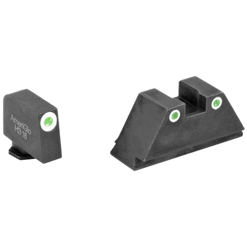 AmeriGlo Tall Suppressor Sight Set for Glock MOS with Tritium and Green White Outline