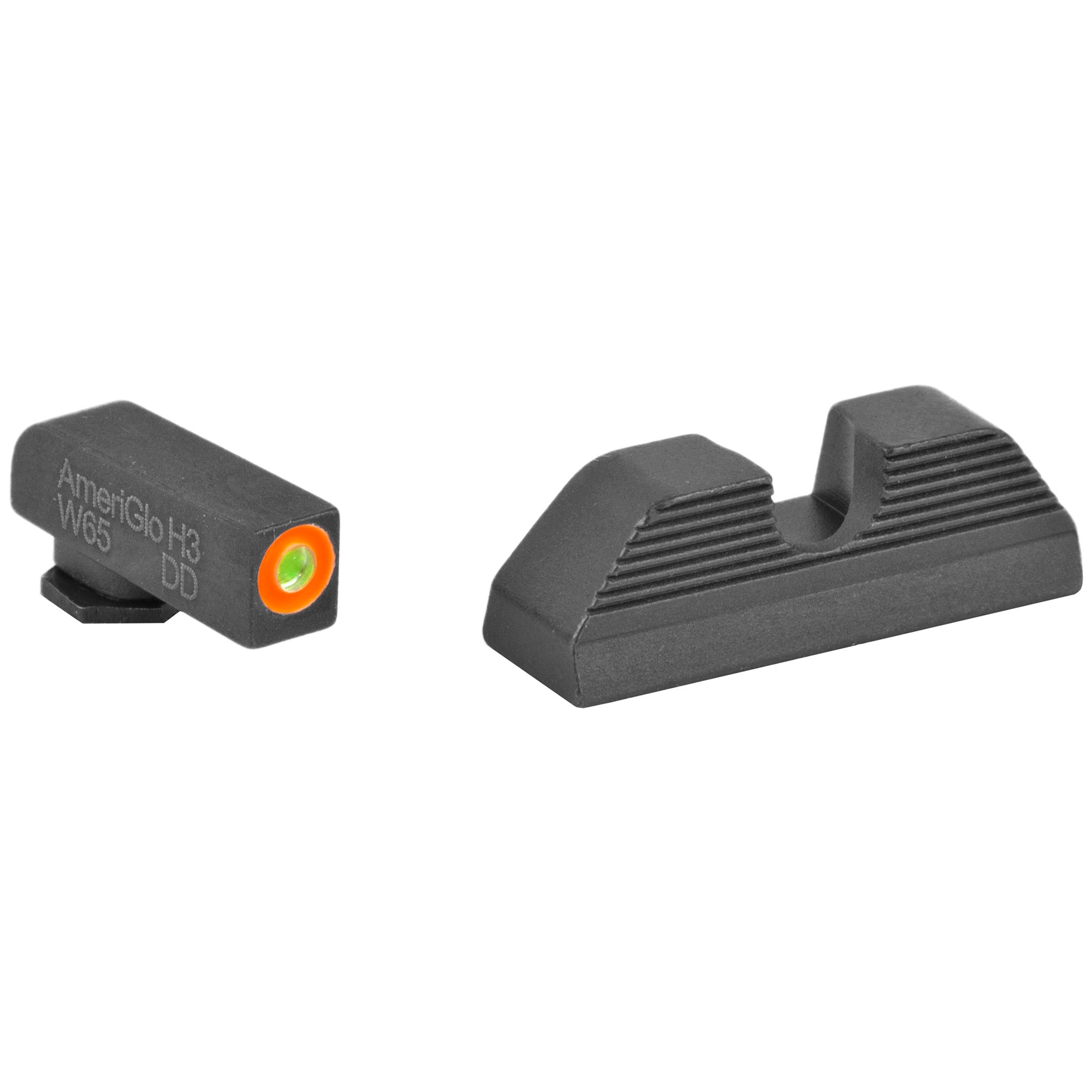 AmeriGlo UC Set for Glock Low or Orange/Black Sights - Green Tritium Front with Black Rear