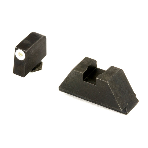 Ameriglo Optic Compatible Sight Sett, Fits All Glock Models, Green Tritium White Outline Front Black Rear, Xl