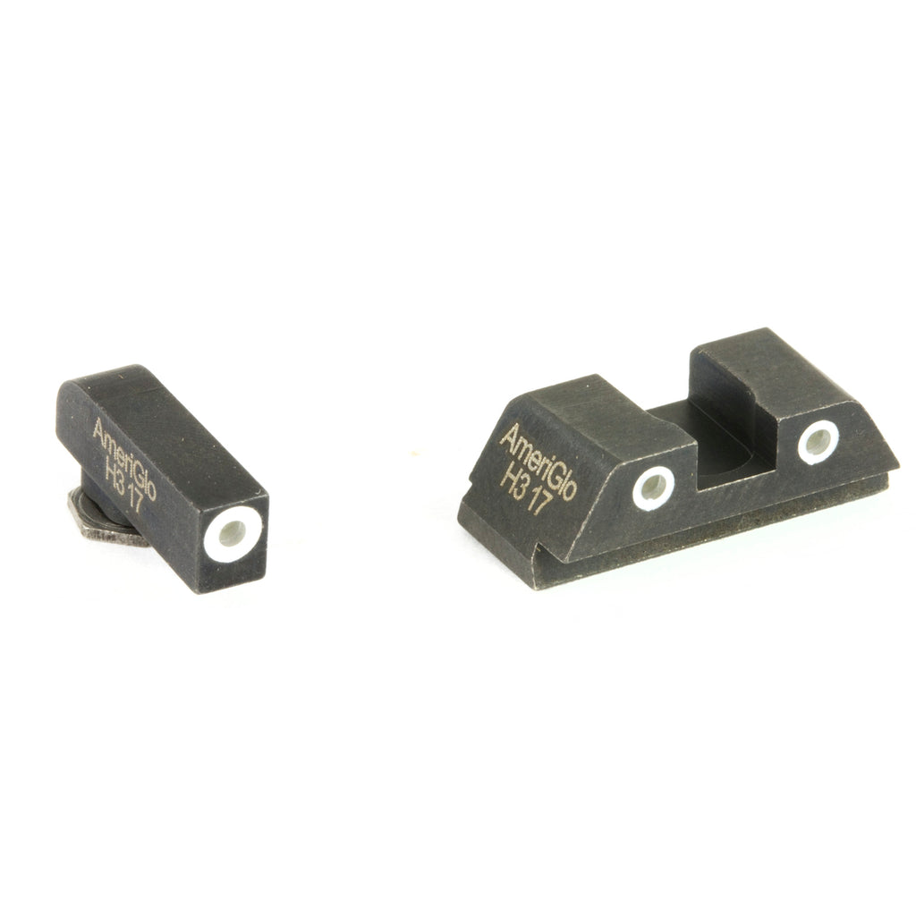 AmeriGlo Classic 3 Dot Tritium Night Sight for Glock 42/43, Green with White Outline