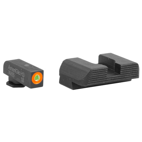 Ameriglo Protector, Night Sight Set, Fits Glock 42 Round Box/43X/48, Front/Rear, Green Tritium Orange Outline