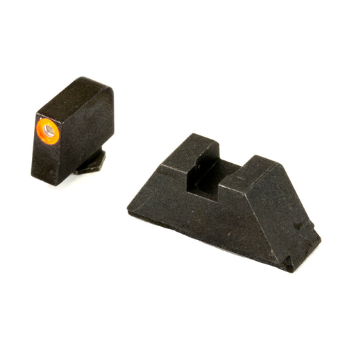 Ameriglo Sight, Fits All Glocks Except 42 Round Box, Green Tritium Orange Outline Front Black Rear, Tall