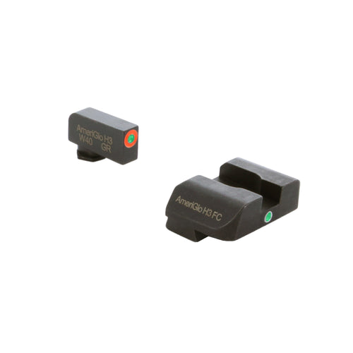 Ameriglo I-Dot, Single Dot, Night Sight, Fits Glock Gen 5 9 Round Box, Green Front With Orange Outline, Green