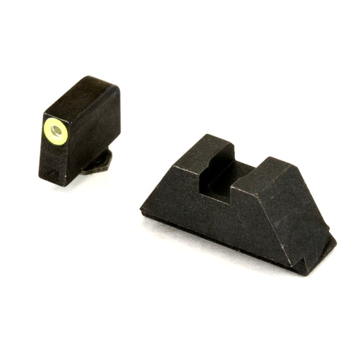 Ameriglo Sight, Fits All Glocks Except 42 Round Box, Green Tritium Limegreen Lumi Outline Front Black Rear, Tall