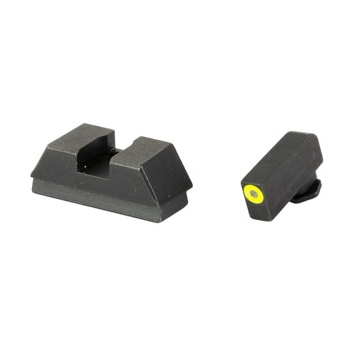 Ameriglo Optic Compatible Sets For Glock, For Glock 43X/48 MOS Green Tritium With Lumigreen Outline, Black Rear