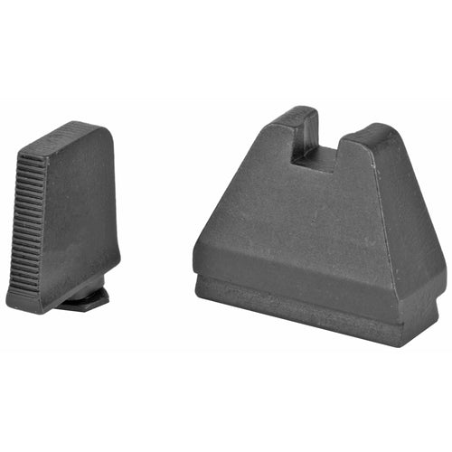 Ameriglo Tall Suppressor Sights, 9XL Height, Fits All Glocks Except 42 Round Box, Black Serrated .500" Front, Flat