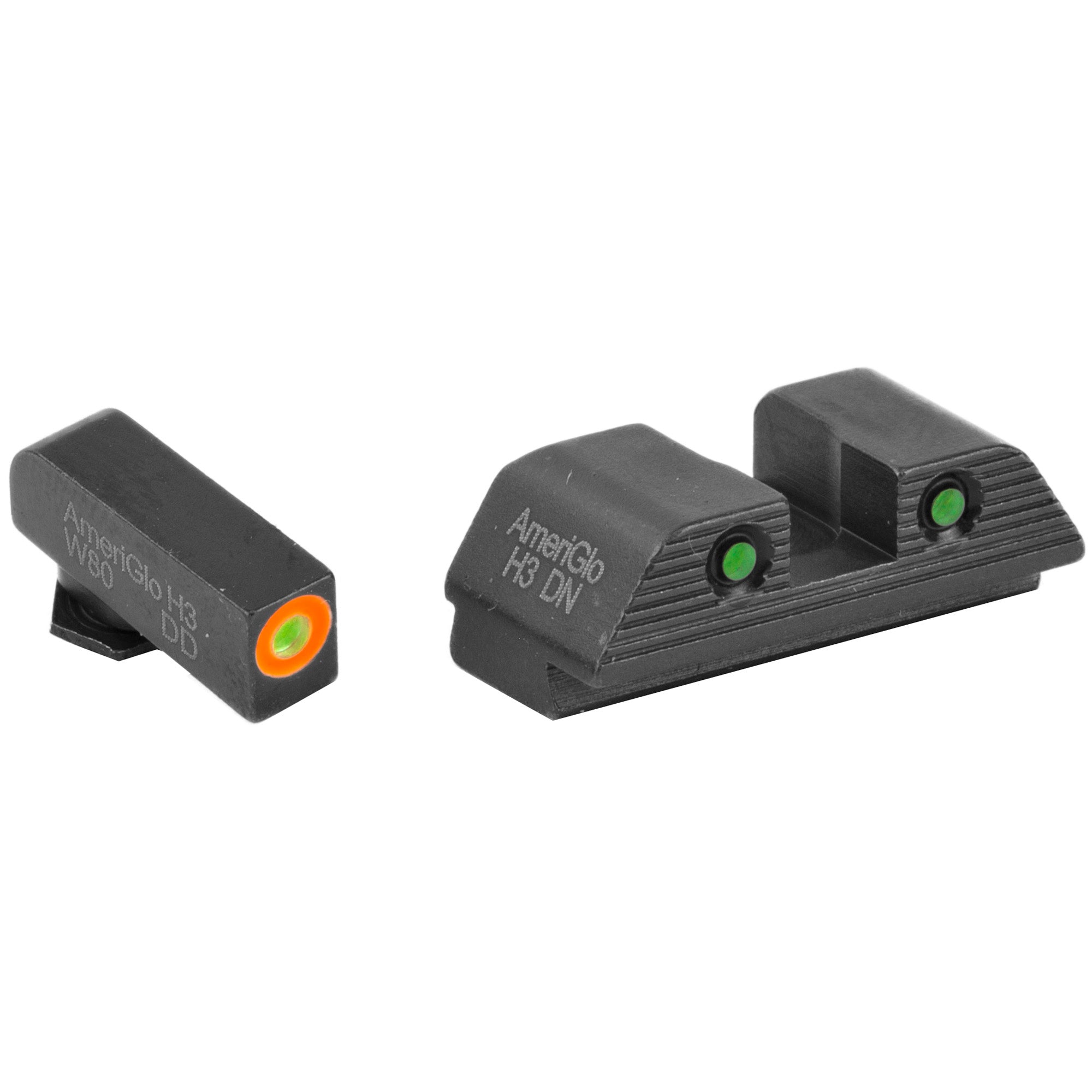 AmeriGlo Trooper Green with Orange Outline Front and Green Rear Sight for Glock Gen 1-4