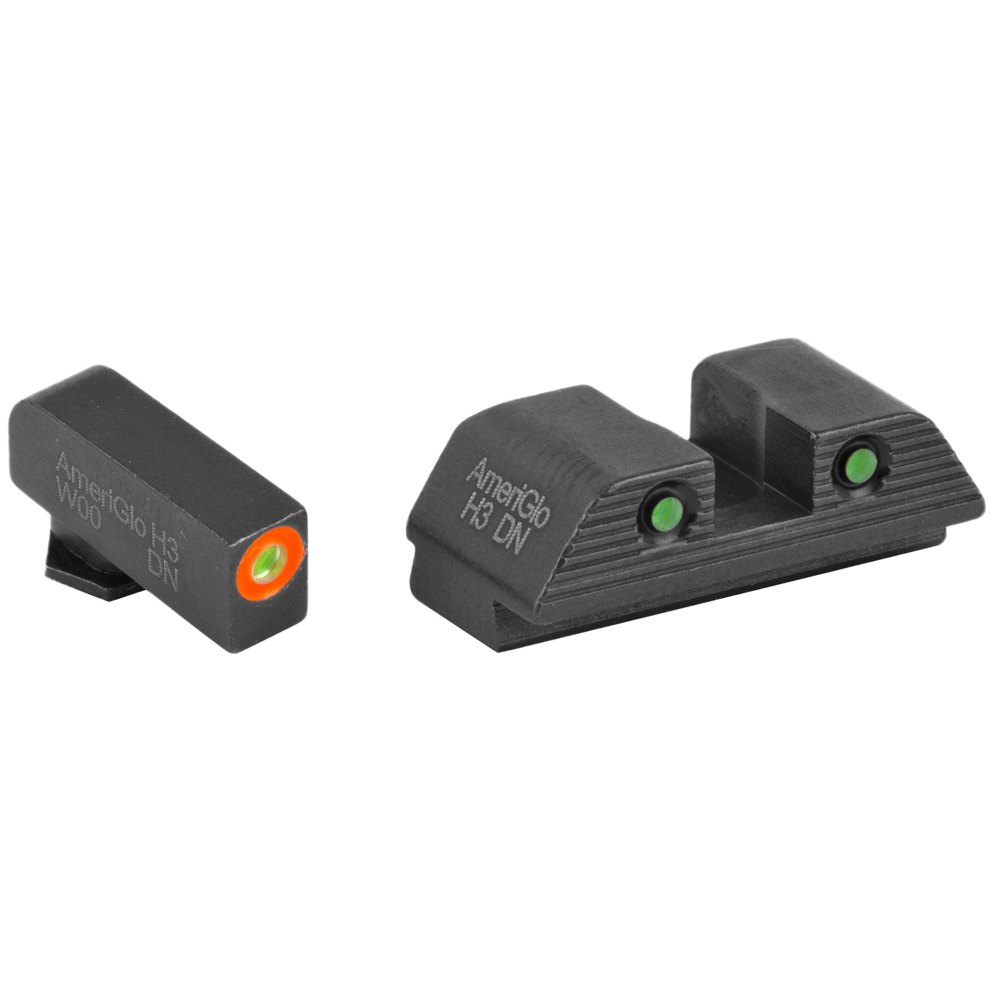 AmeriGlo Trooper Sight for Glock G5 9/40 – Green Front with Orange Outline and Green Rear