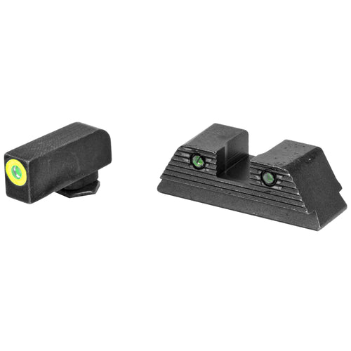 Ameriglo Trooper, Sight, Fits Glock 17 Round Box/19X/26 Round Box GEN5, Green Tritium Lumilime Outline Front