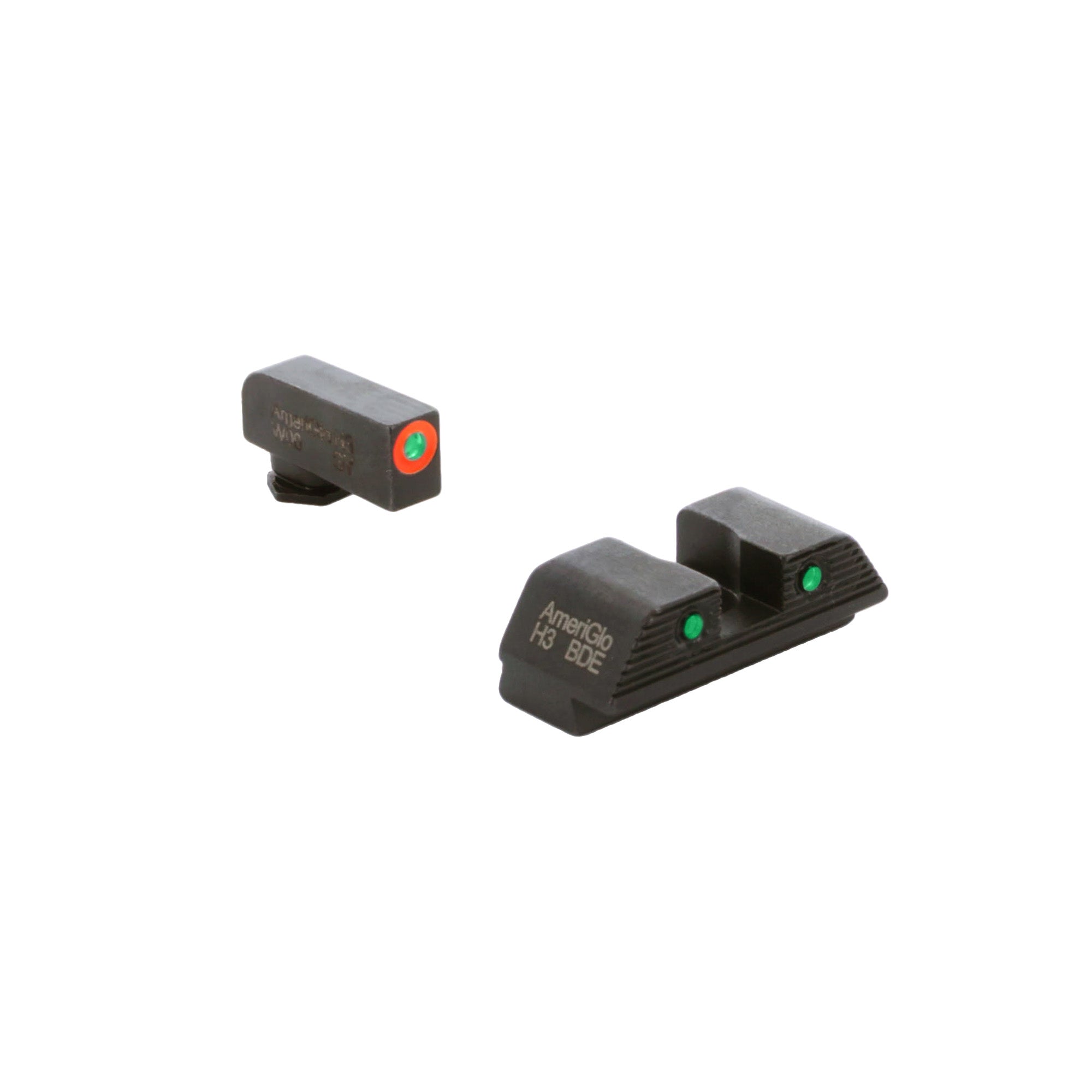 Ameriglo Trooper Night Sight Set for Pistols – Green and Orange Tritium for Reliable Low-Light Performance