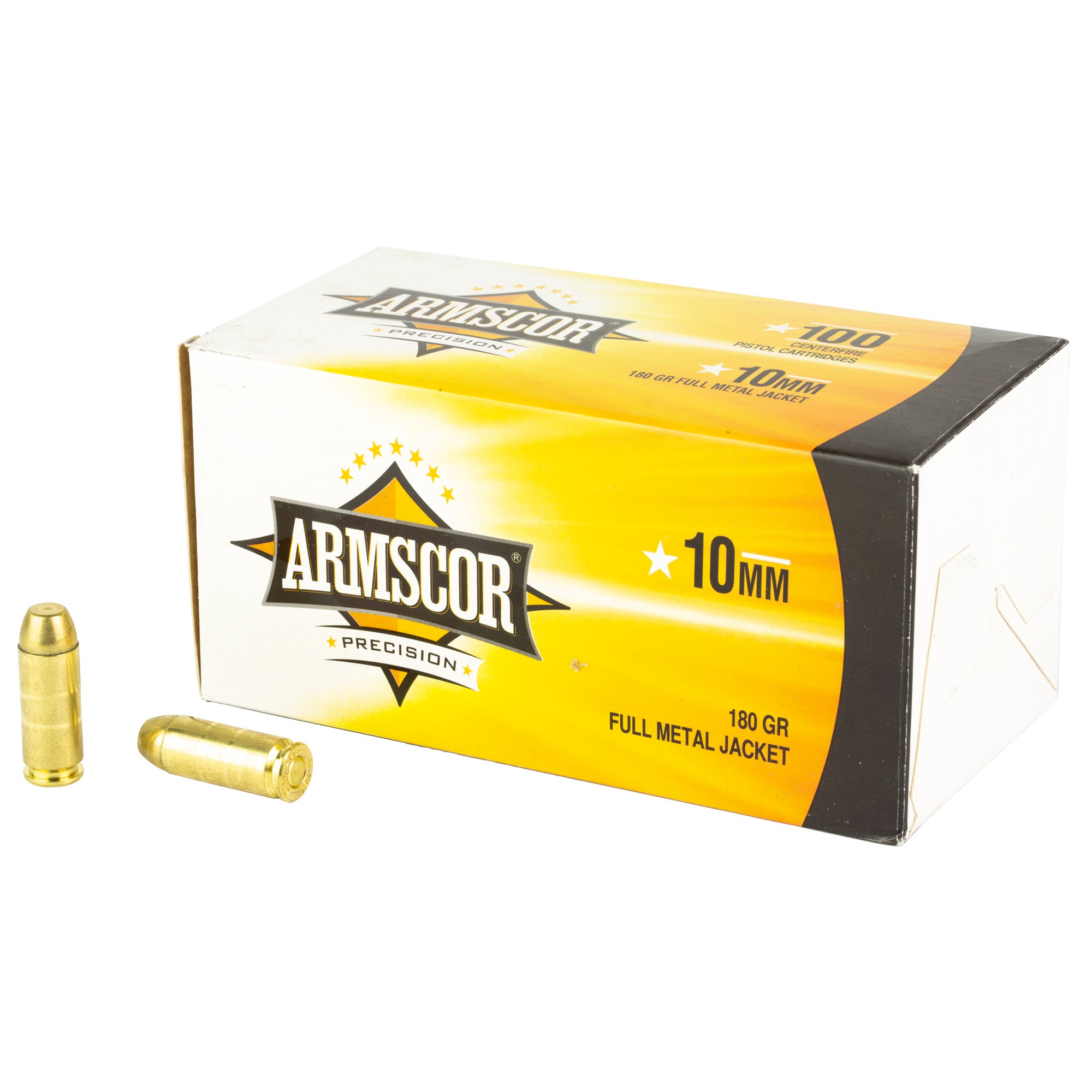 Armscor 10mm 180 Grain FMJ Ammunition - 100 Rounds Per Box, 1200 Per Case