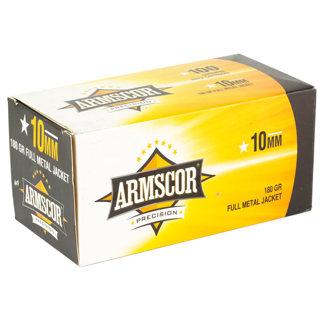 Armscor 10mm 180 Grain FMJ Ammunition - 100 Rounds Per Box, 1200 Per Case