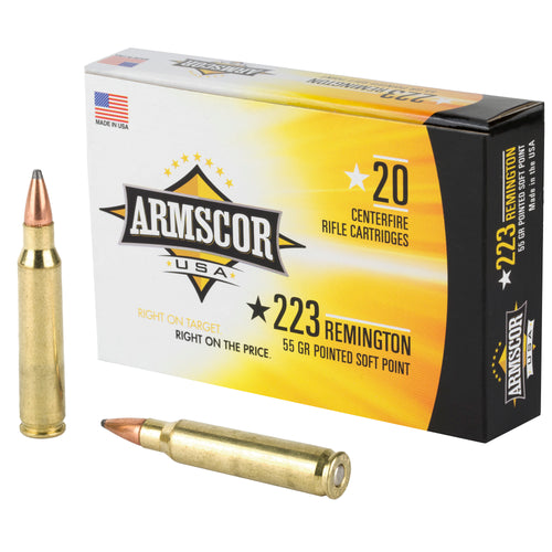 Armscor 223 Remington, 55 Grain, Pointed Soft Point, 20 Round Box