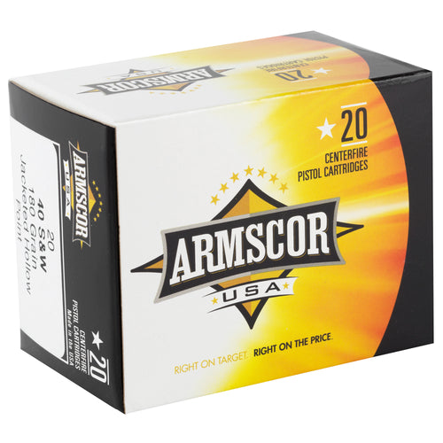 Armscor 40 S&W 180 Grain Hollow Point Ammunition – 20 Rounds per Box, 500 per Case
