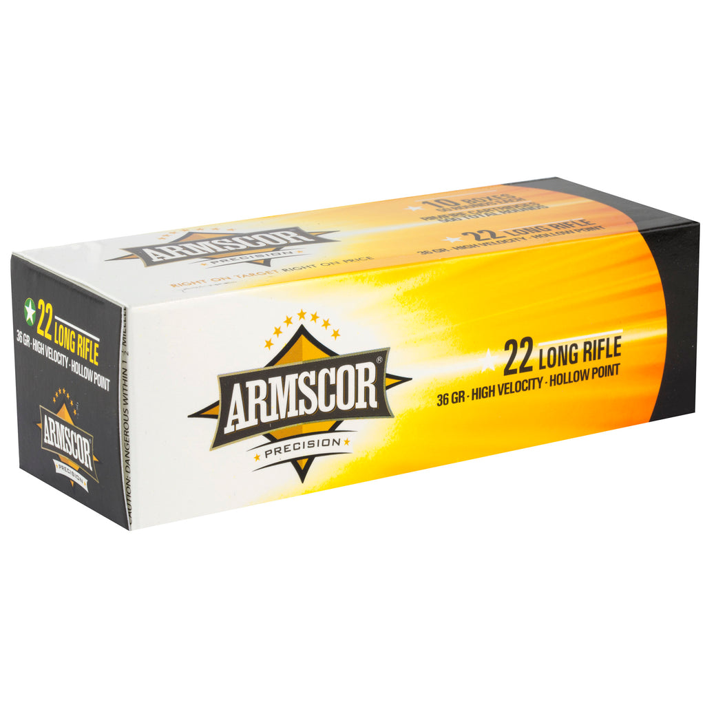 Armscor 22LR Hollow Point Ammunition - 36 Grain, 50 Rounds per Box, 5000 Rounds per Case