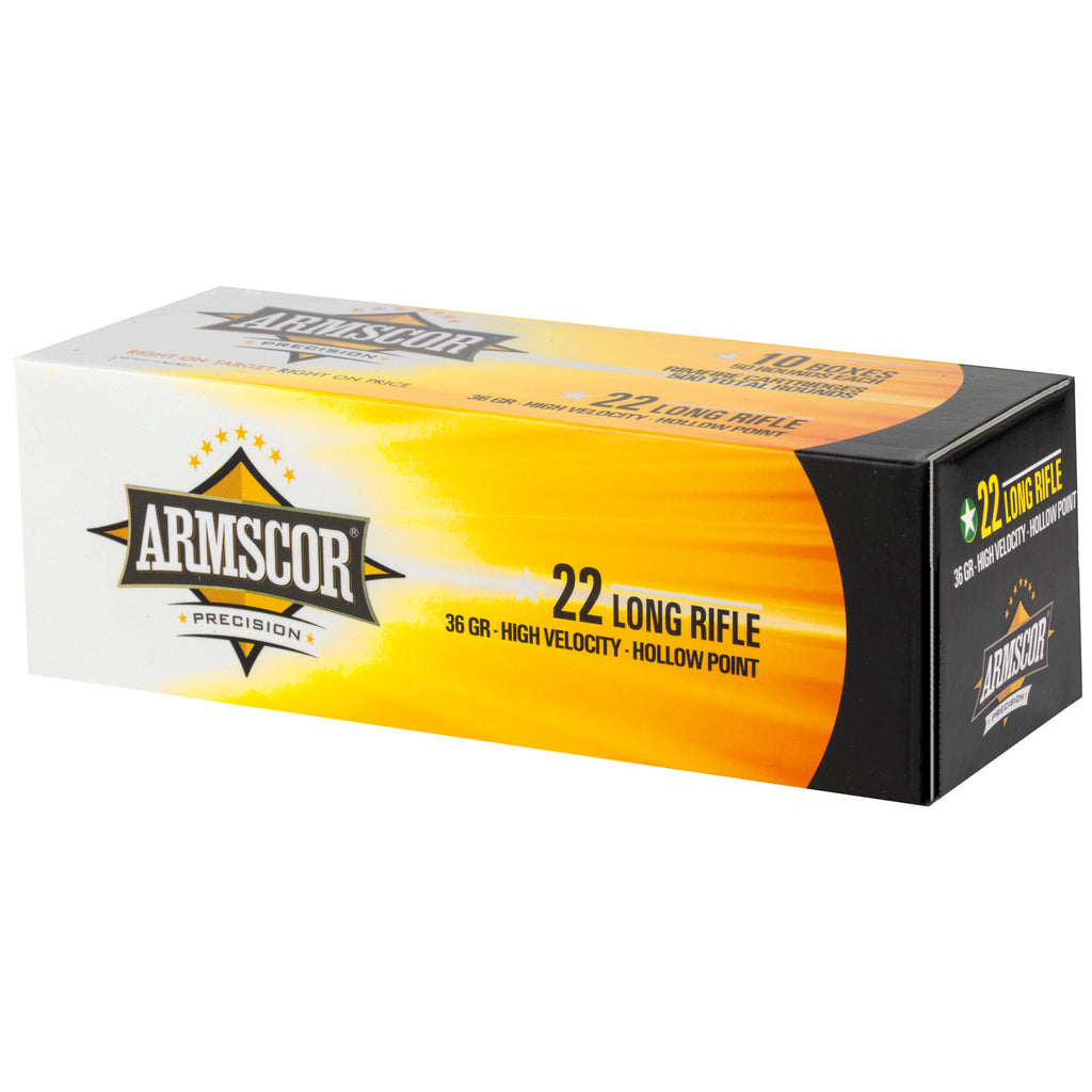 Armscor 22LR Hollow Point Ammunition - 36 Grain, 50 Rounds per Box, 5000 Rounds per Case