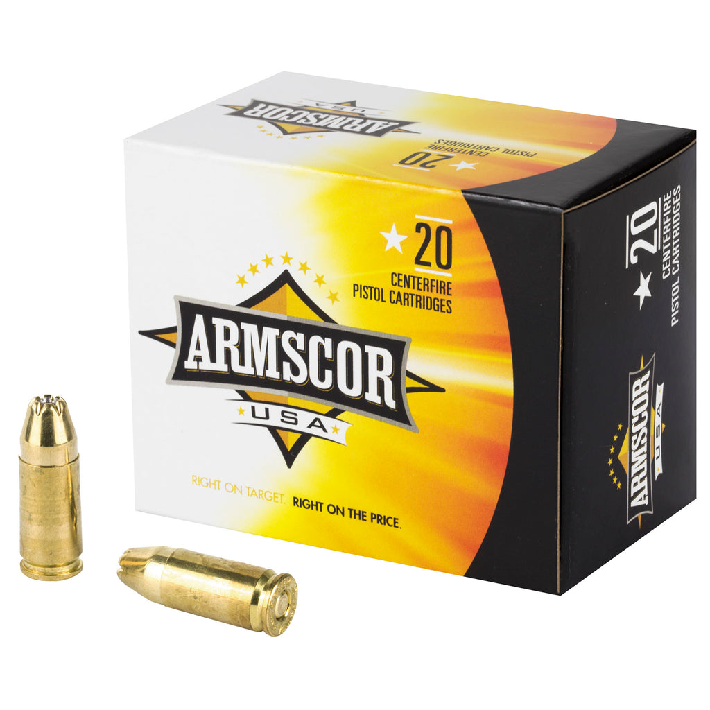 Armscor 9mm 124-Grain Hollow Point Ammunition – 20 Rds / 500 Rds Case