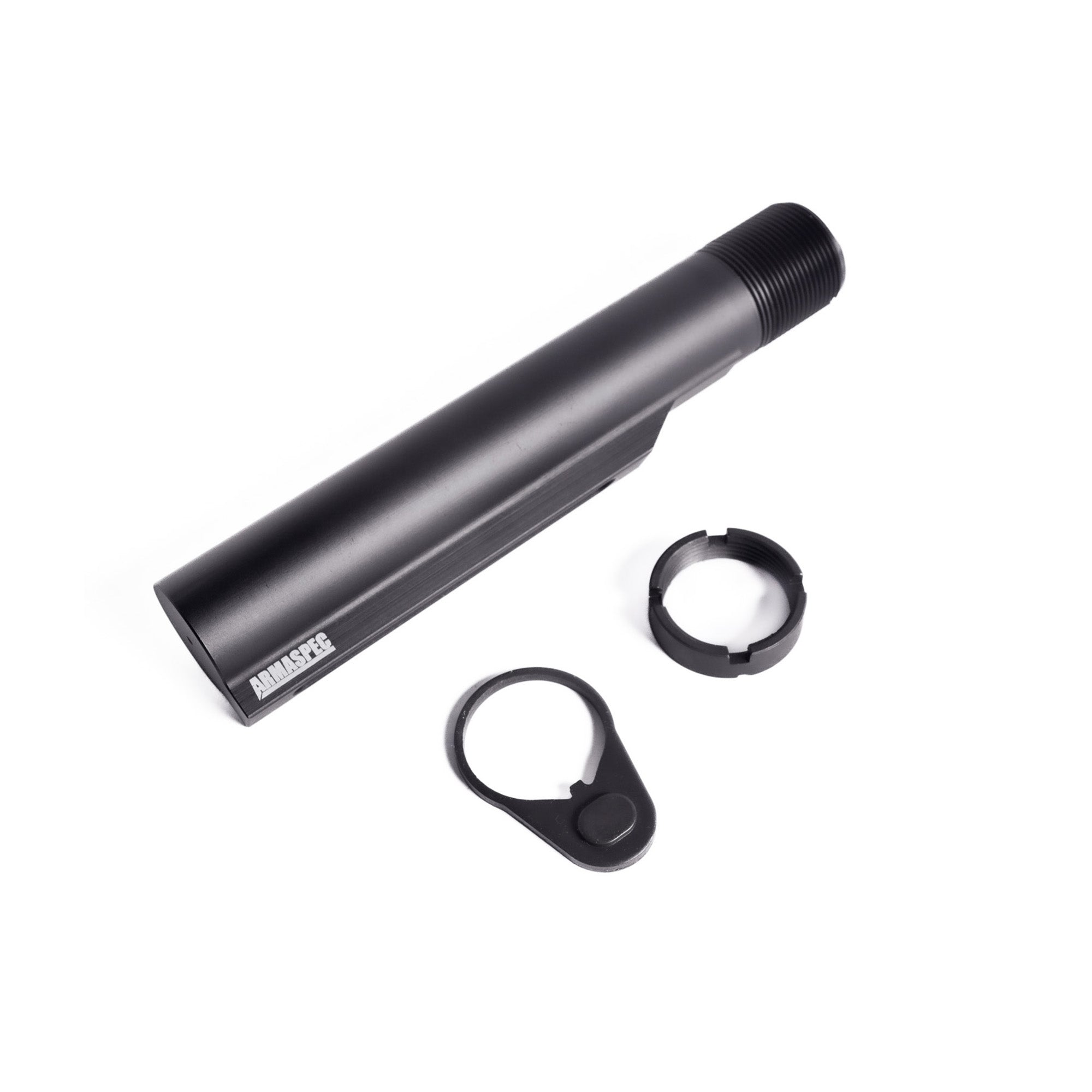 Armaspec Carbine Buffer Tube Kit with End Plate and Castle Nut in Black