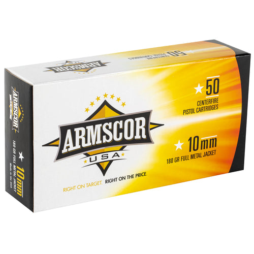 Armscor 10mm 180-Grain Full Metal Jacket Ammo — Reliable Performance for Shooting Enthusiasts