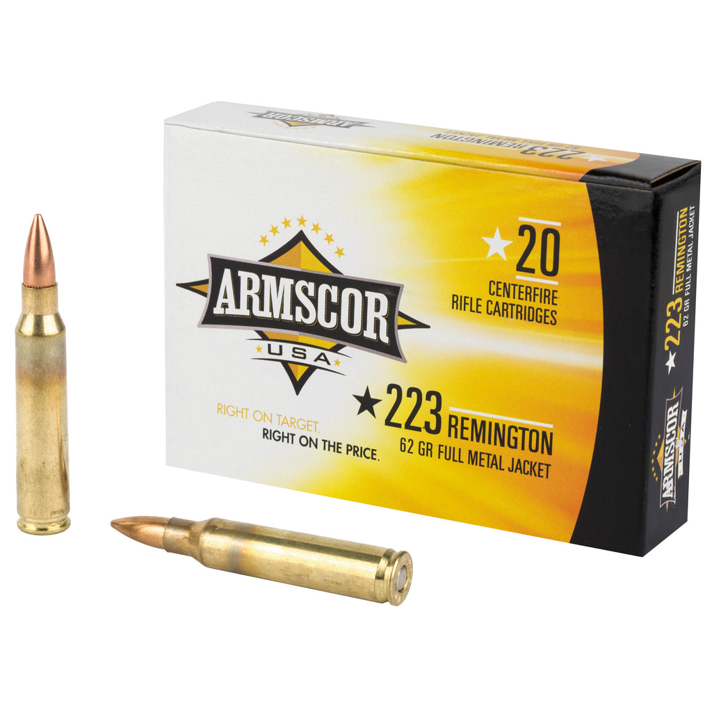 Armscor 223 Remington 62 Grain FMJ Ammunition - 20 Rounds per Box
