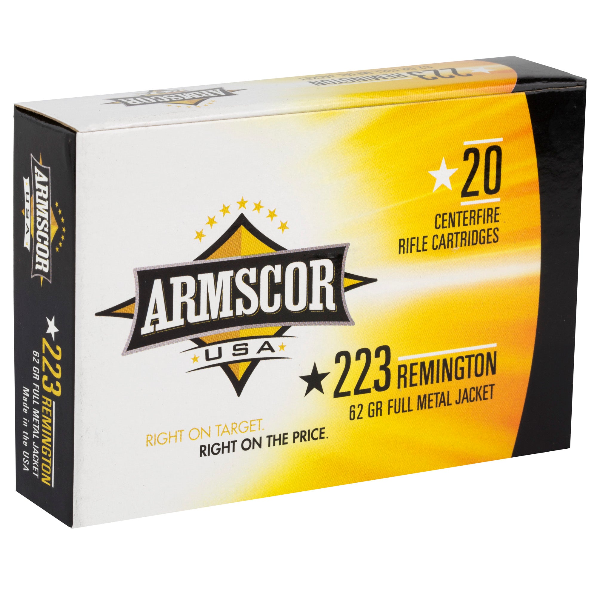Armscor 223 Remington 62 Grain FMJ Ammunition - 20 Rounds per Box
