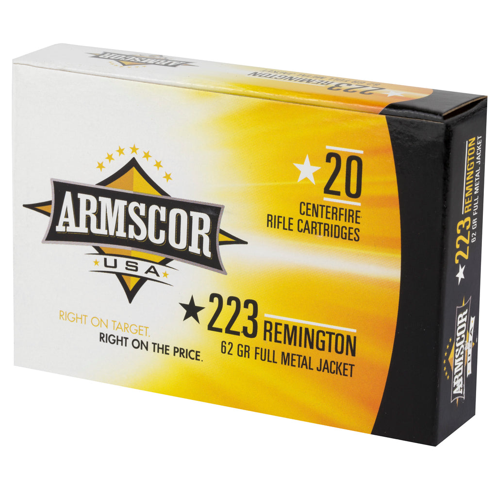 Armscor 223 Remington 62 Grain FMJ Ammunition - 20 Rounds per Box